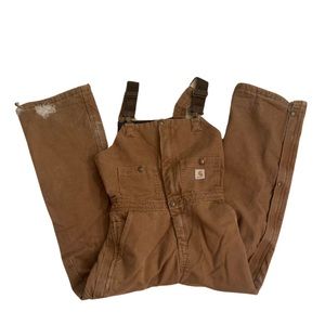 vintage tan carhartt womens size 30 waist overalls